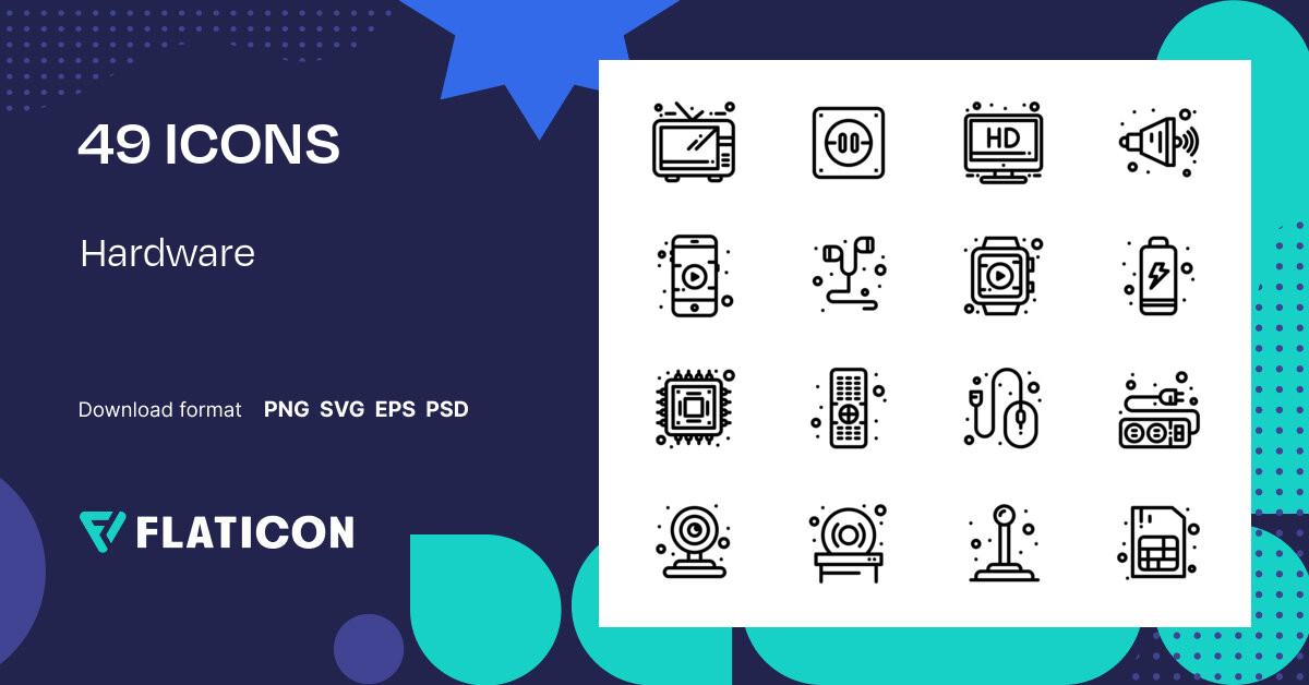 Hardware Icon Pack Outline 50 .SVG Icons