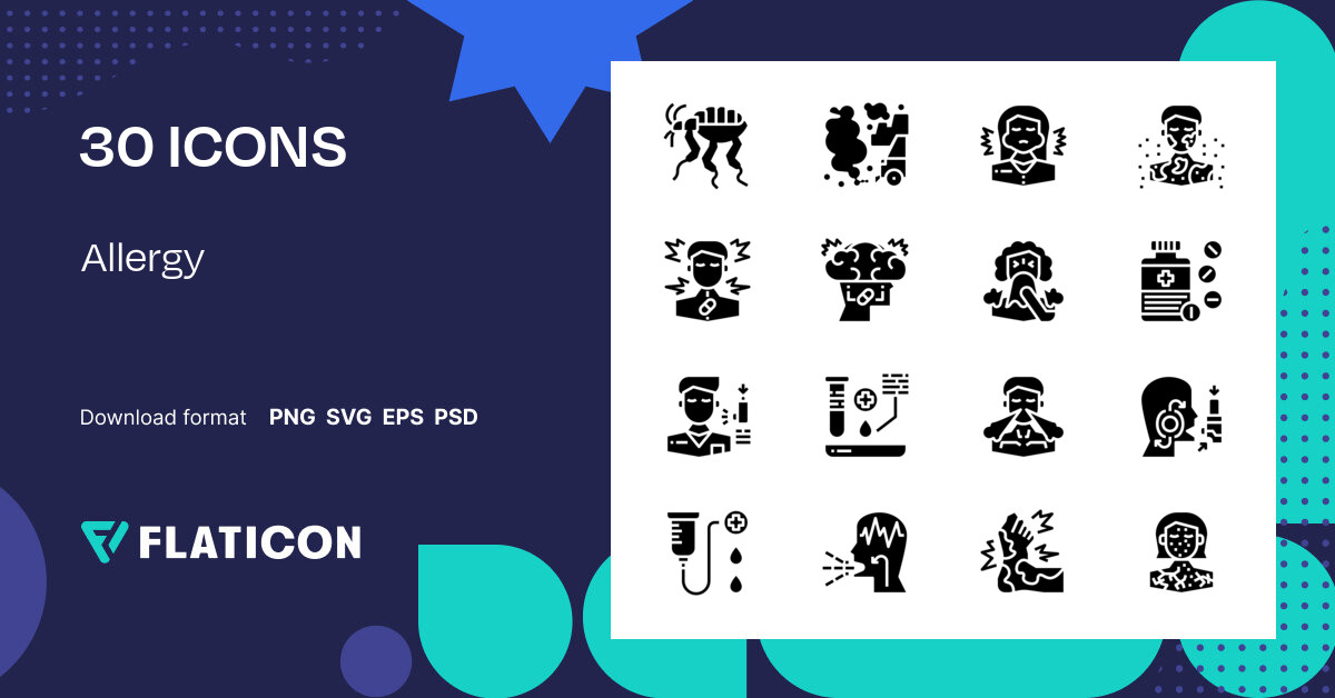 Allergy Icon Pack | Solid | 30 .SVG Icons