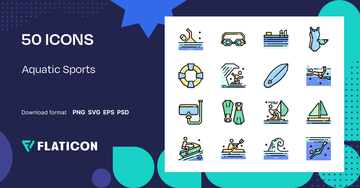 aquatic-sports-icon-pack-lineal-color-50-svg-icons