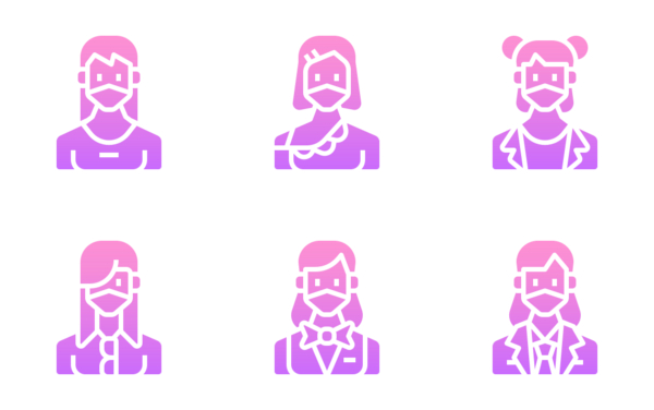 woman avatar with medical mask