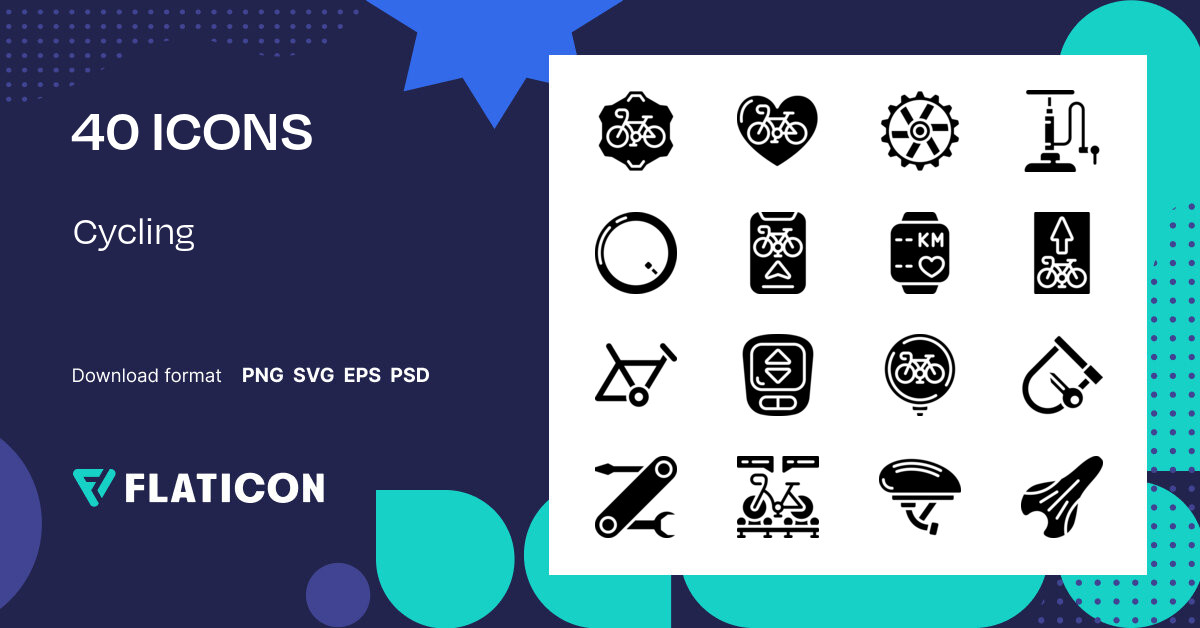 Cycling Icon Pack | Fill | 40 .SVG Icons