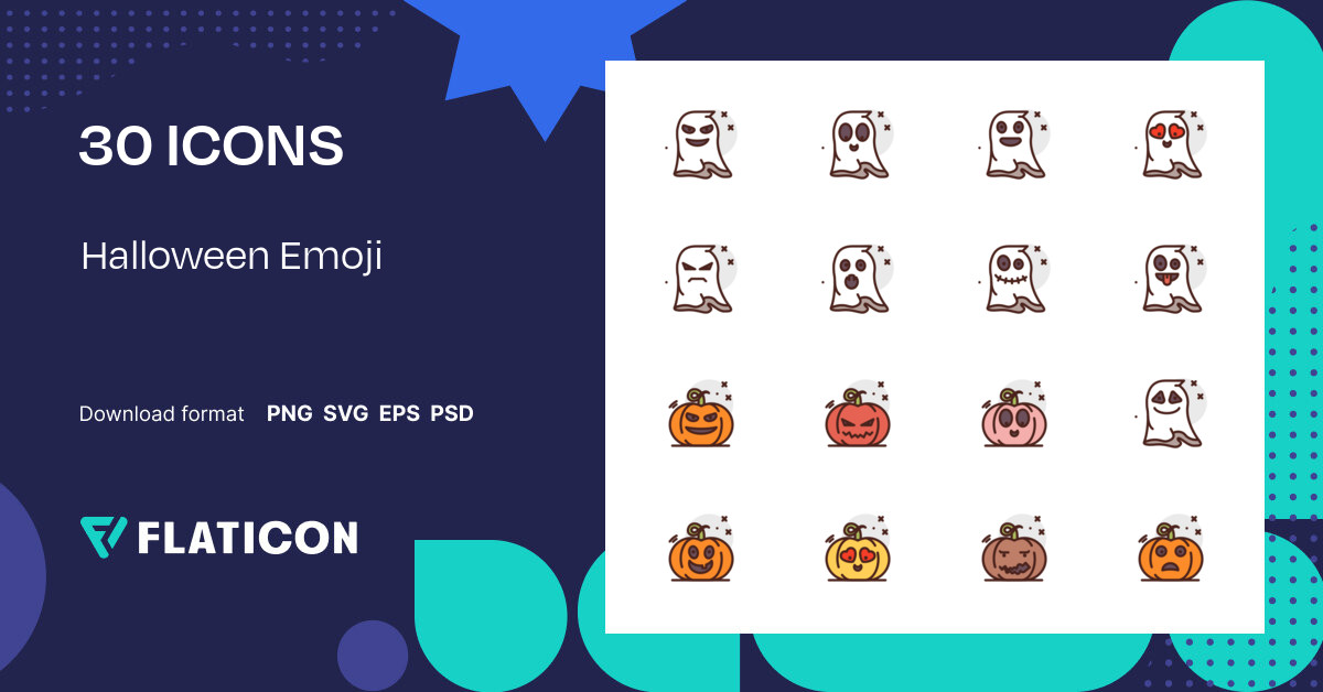 Halloween Emoji Icon Pack | Lineal Color | 30 .SVG Icons