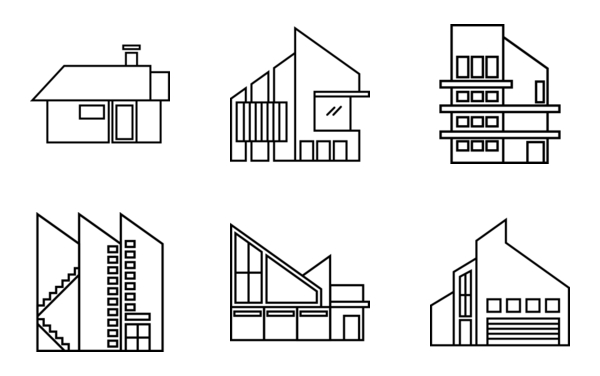 Building house Icon Pack | Thin Outline | 20 .SVG Icons