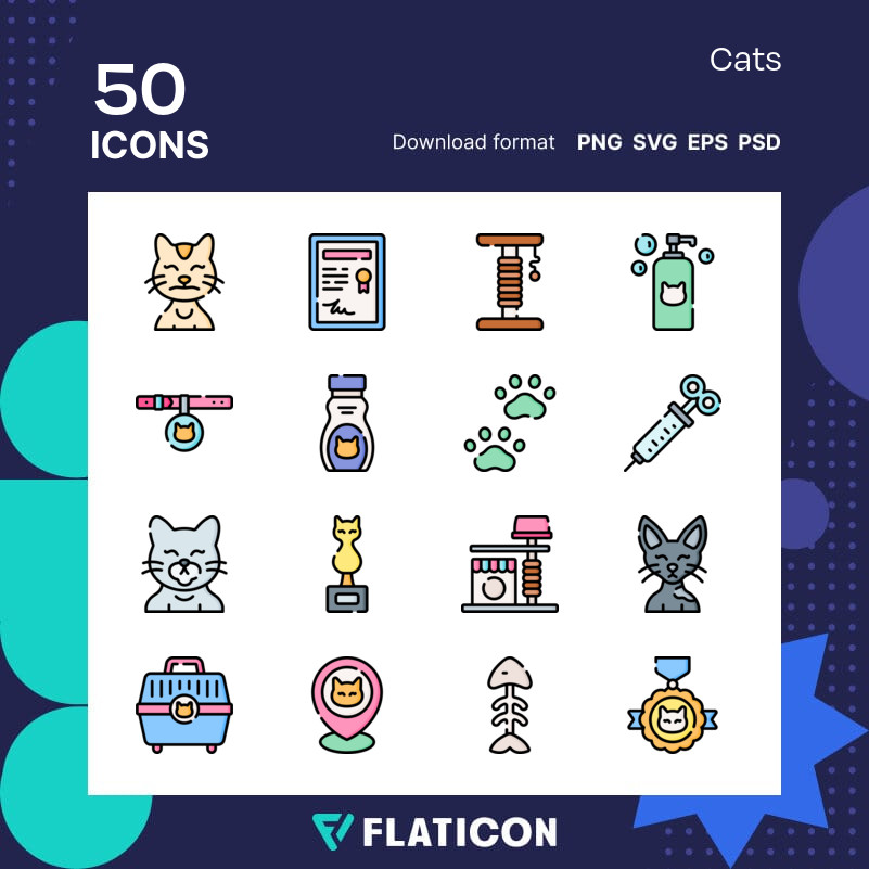 Cats Icon Pack, Lineal color