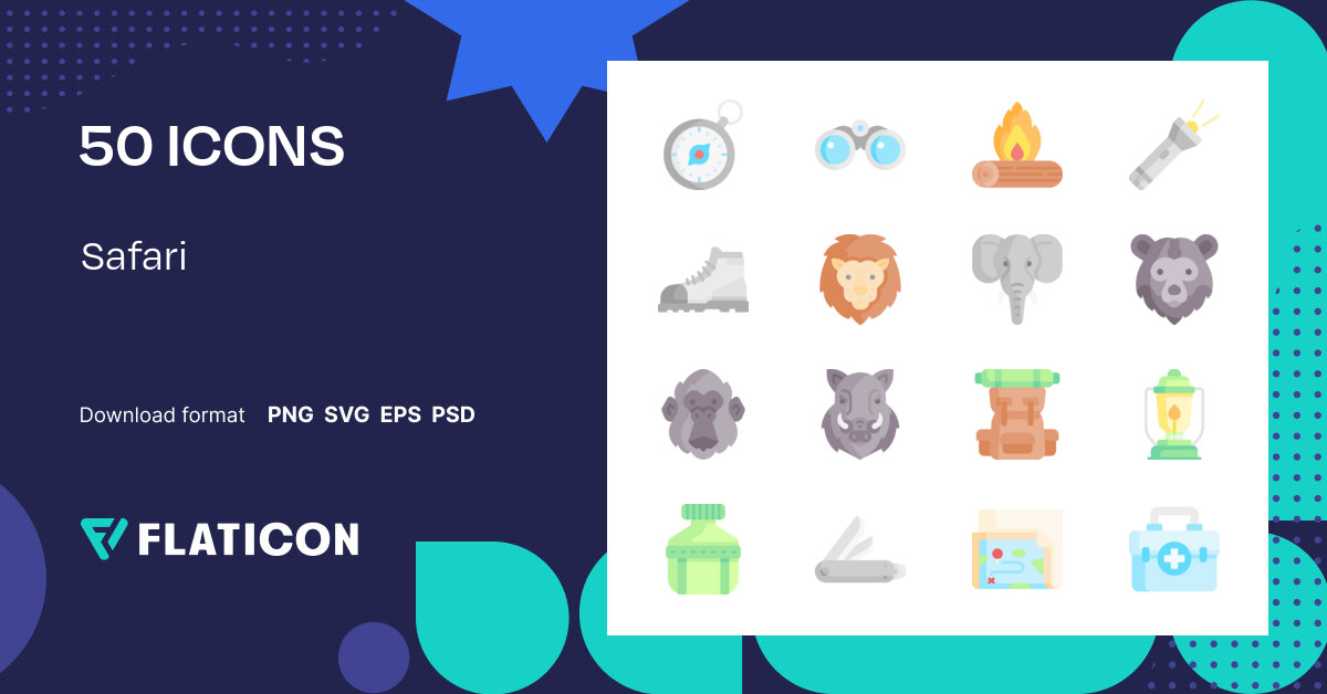 Safari Icon Pack | Flat | 50 .SVG Icons