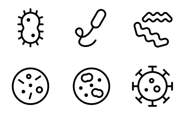 virus transmission icons set