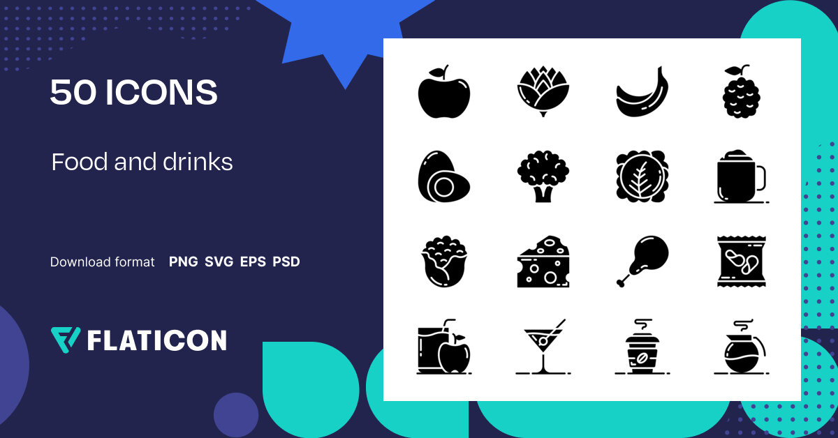 Pack De Iconos Food And Drinks Glyph Iconos Svg