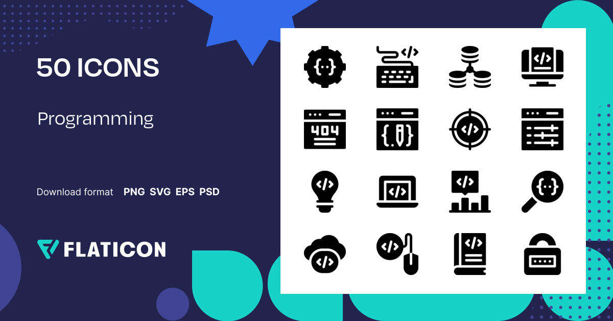 Programming Icon Pack | Filled | 50 .SVG Icons