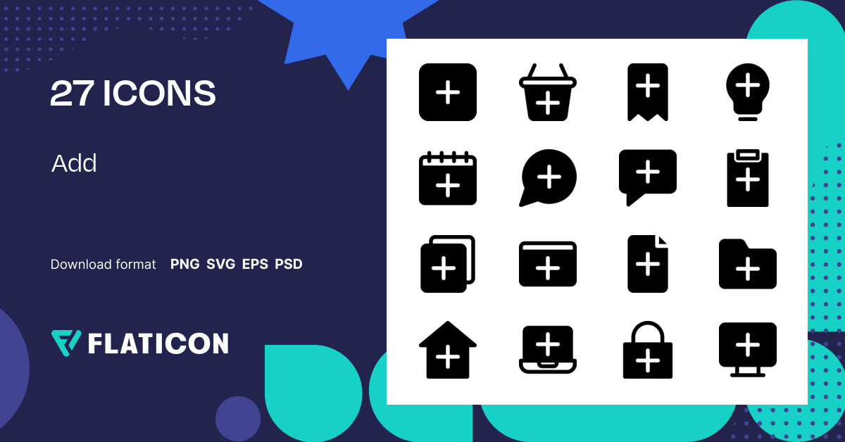 Add Icon Pack | Glyph | 27 .SVG Icons