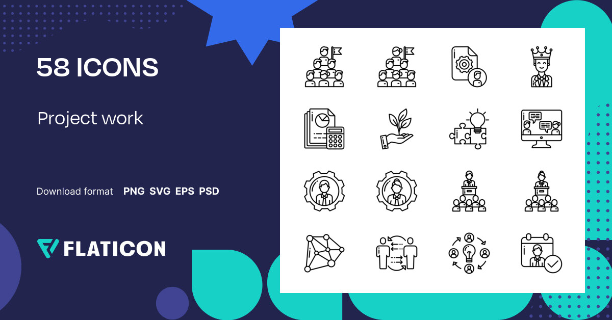 Project work Icon Pack | Outline | 58 .SVG Icons