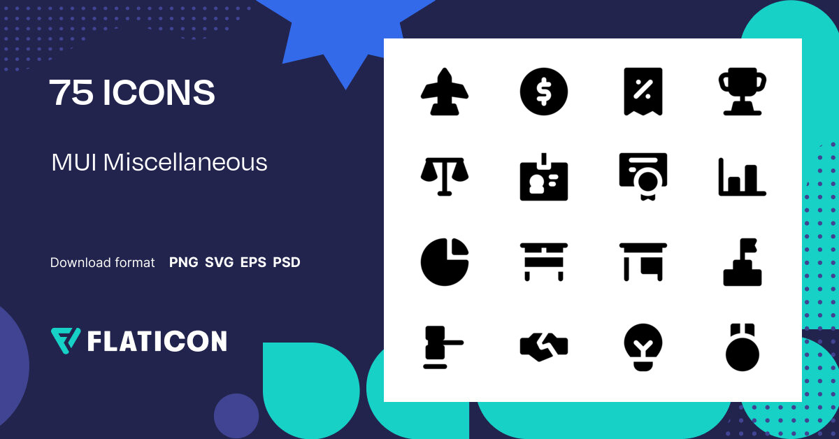 MUI Miscellaneous Icon Pack Glyph 75 SVG Icons