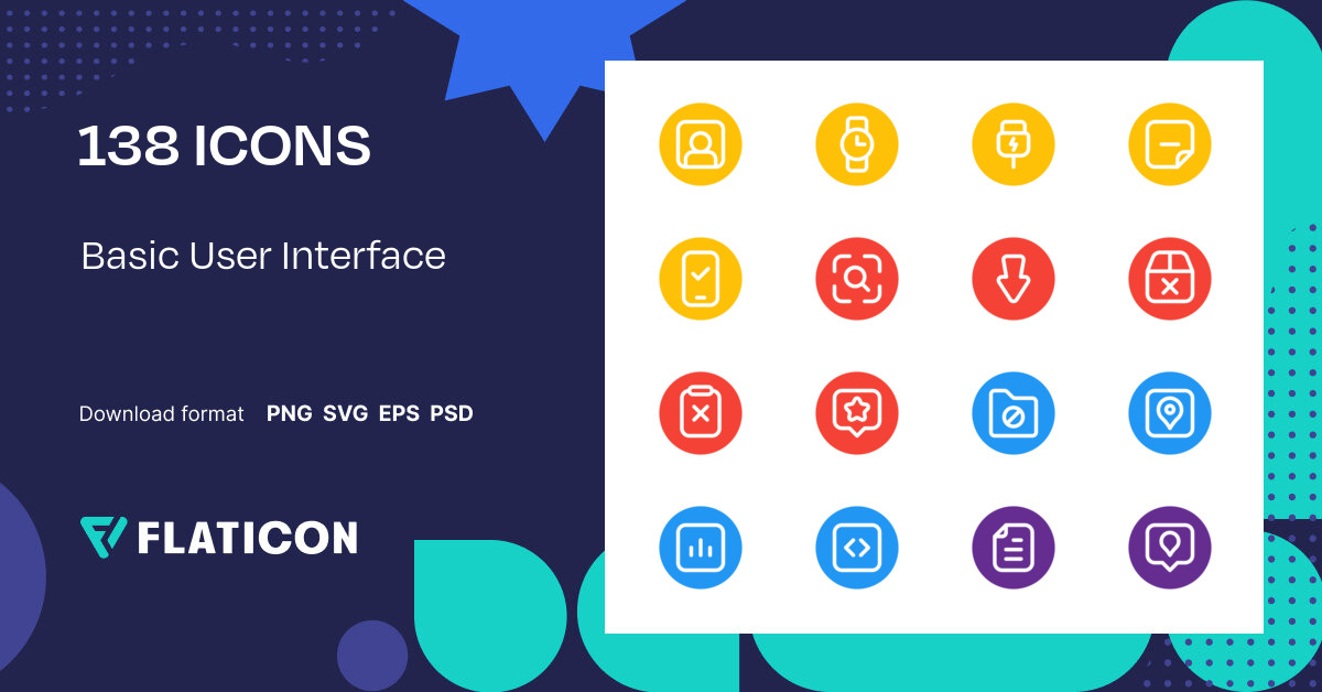 Pack de iconos Basic user interface | Flat | +135 Iconos .SVG