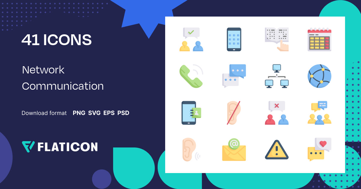 Pack De Iconos Network Communication Flat Iconos Svg