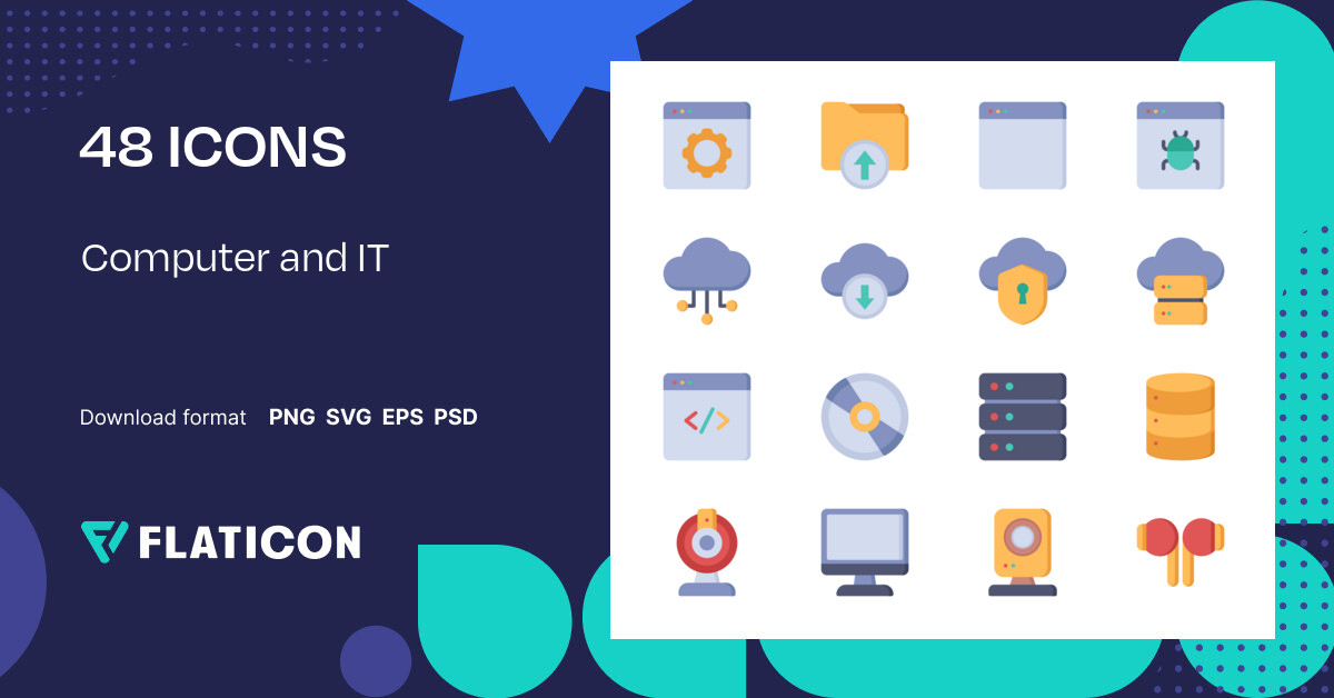 Computer and IT Icon Pack | Flat | 48 .SVG Icons