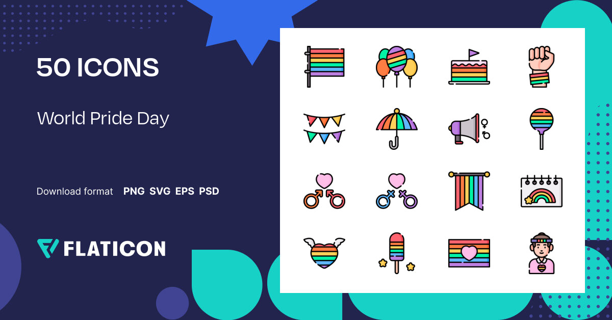 World Pride Day Icon Pack Lineal color 50 .SVG Icons