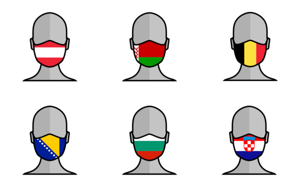 masks with national flags