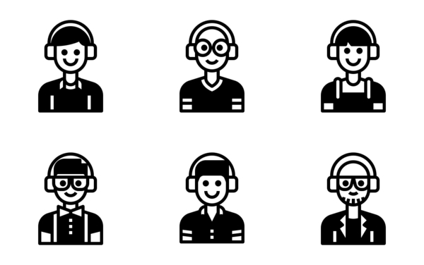 man with headphone avatar