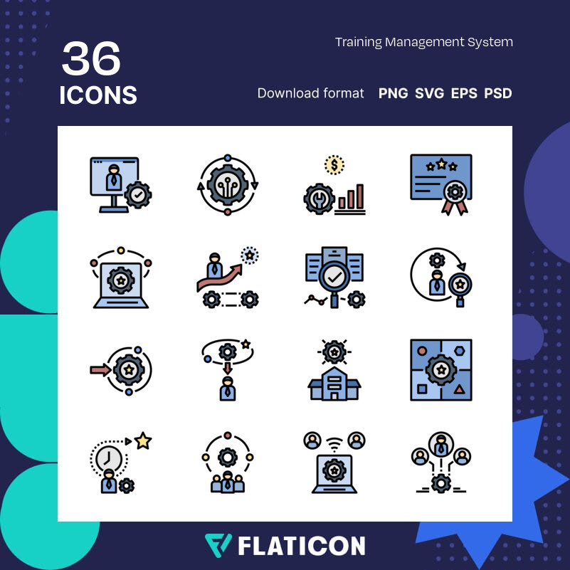 course icon, online icon, training icon, operation icon, system icon,  management icon
