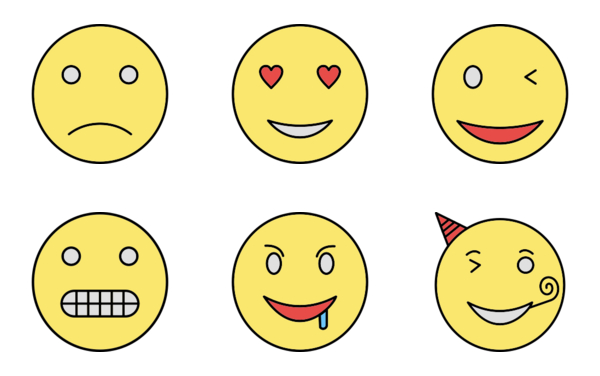 emojis filled outline