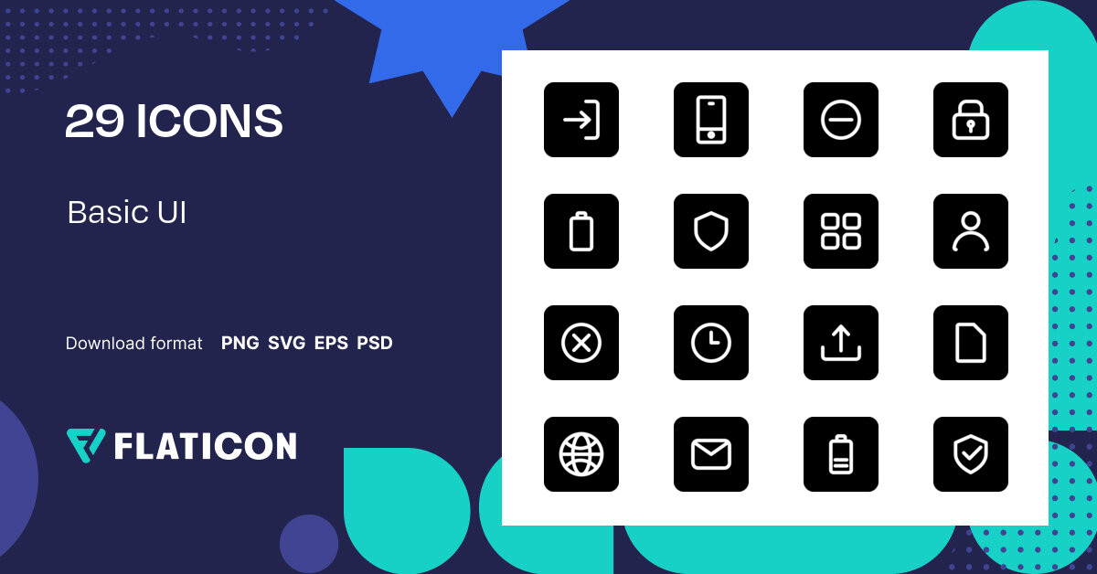 Pack de iconos Basic ui | Glyph | 30 Iconos .SVG
