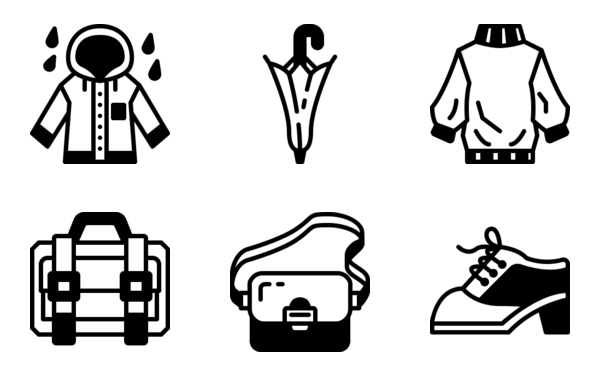 autumn clothes accesories icon pack