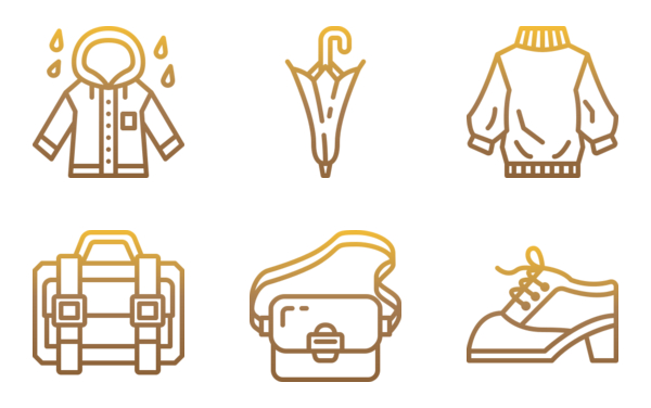 autumn clothes accesories icon pack