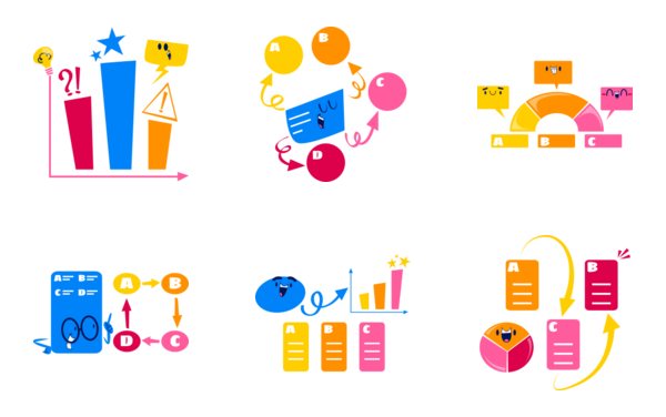 speech bubbles arrows and infographic elements