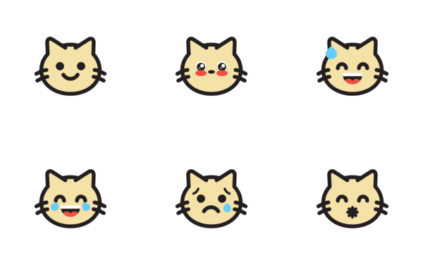 set icon emoticon cat