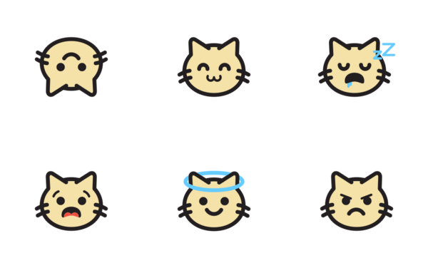 set icon emoticon cat