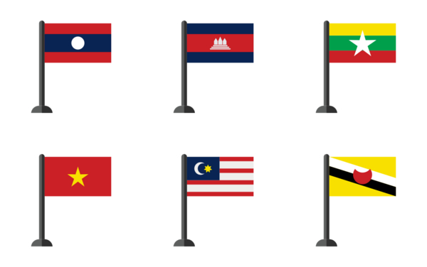 asia and australia flags