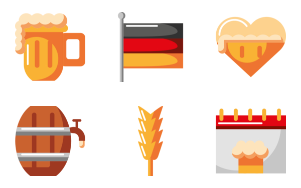 oktoberfest flat icon set