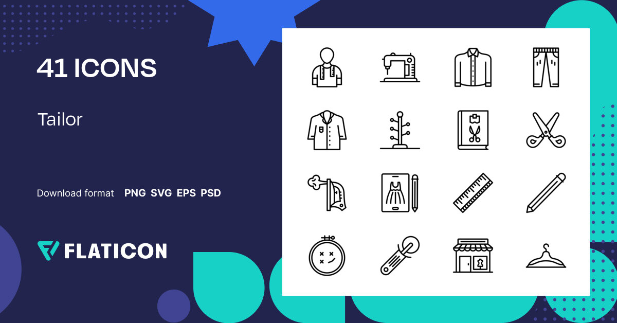 Tailor Icon Pack | Detailed Outline | 41 .SVG Icons