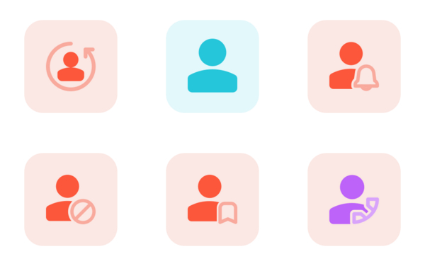 classic single user icon set