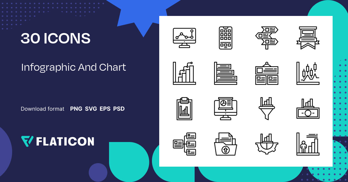 Infographic And Chart Icon Pack | Lineal | 30 .SVG Icons