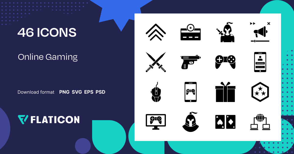 Online Gaming Icon Pack | Glyph | 46 .SVG Icons