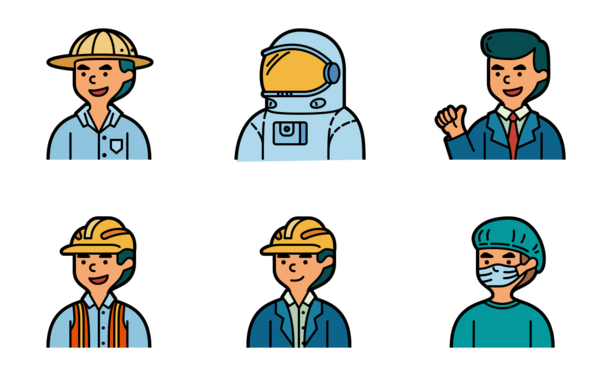 job and profession man avatars