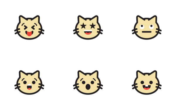 set icon emoticon cat