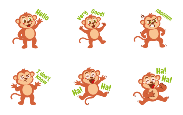 cute monkey sticker