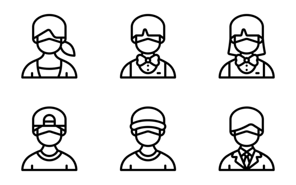 avatars with medical masks