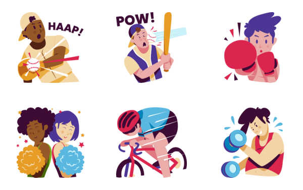 sport and exercise stickers collection