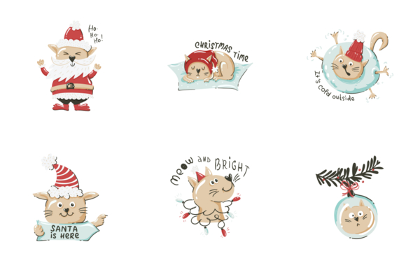 christmas cats stickers