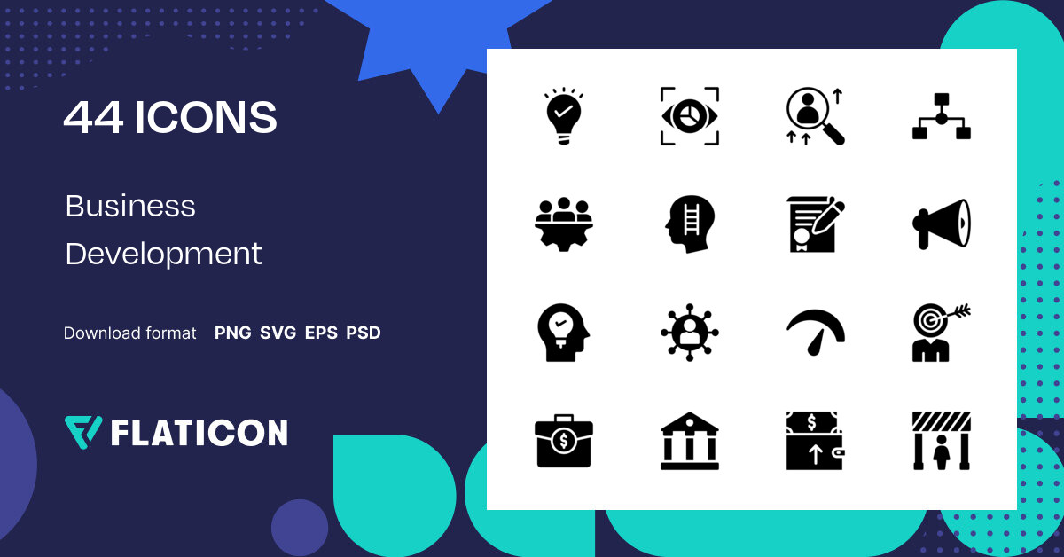 Business Development Icon Pack | Glyph | 44 .SVG Icons