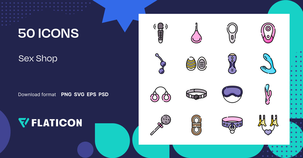 Pack De Iconos Sex Shop Lineal Color 50 Iconos Svg