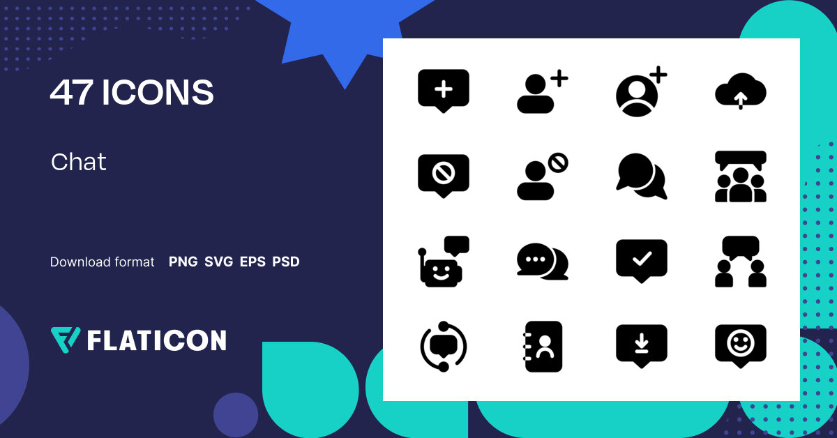 Icon-Pack: Chat | Glyph | 47 SVG-Icons