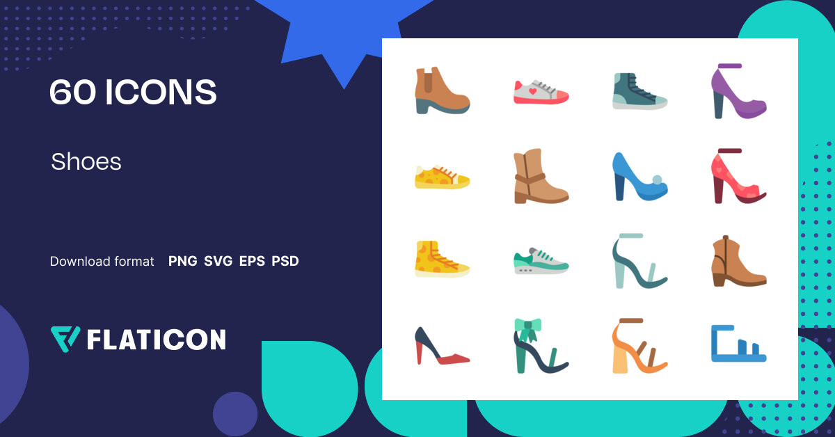 Shoes Icon Pack | Flat | 60 .SVG Icons