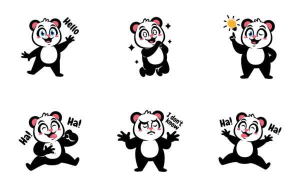 cute panda stickers