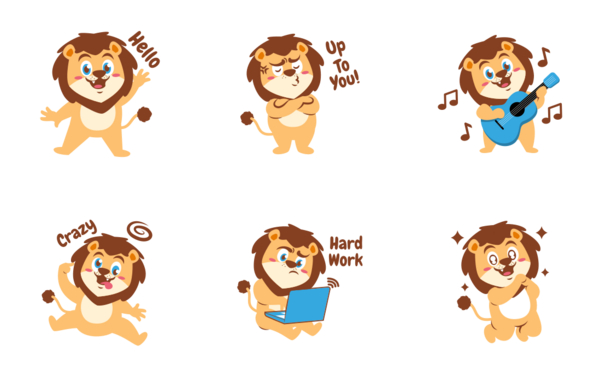 cute lion stickers