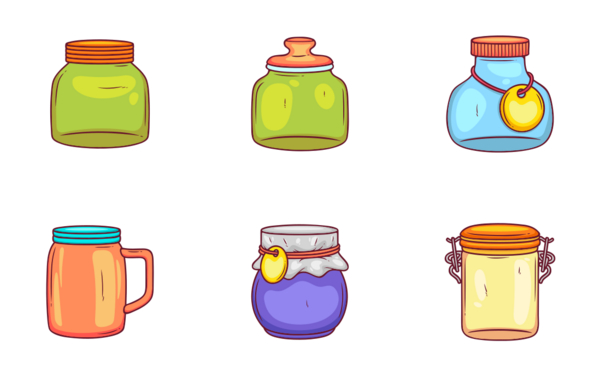 hand drawn jars stickers
