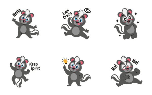 cute skunk stickers