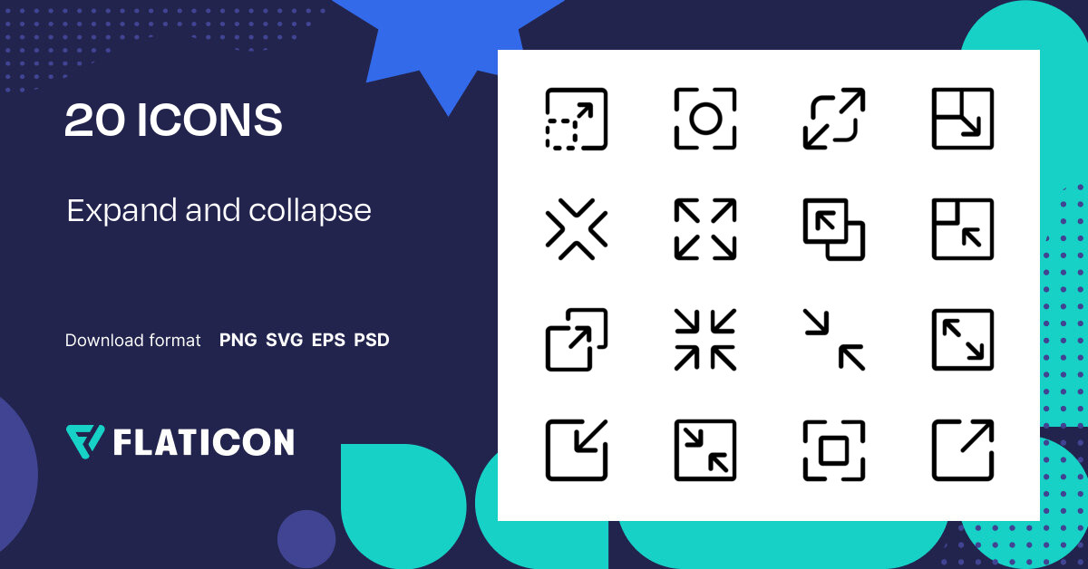 Pack d'icônes Expand and collapse | Basic Outline | Icônes .SVG 20